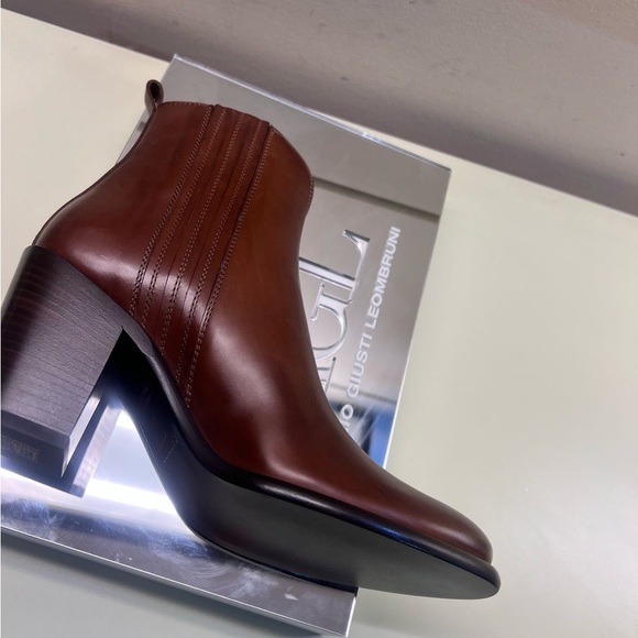 Sartore MADE IN ITALY LEATHER Brown Ankle Boots with Chelsea Style - Picture 12 of 12